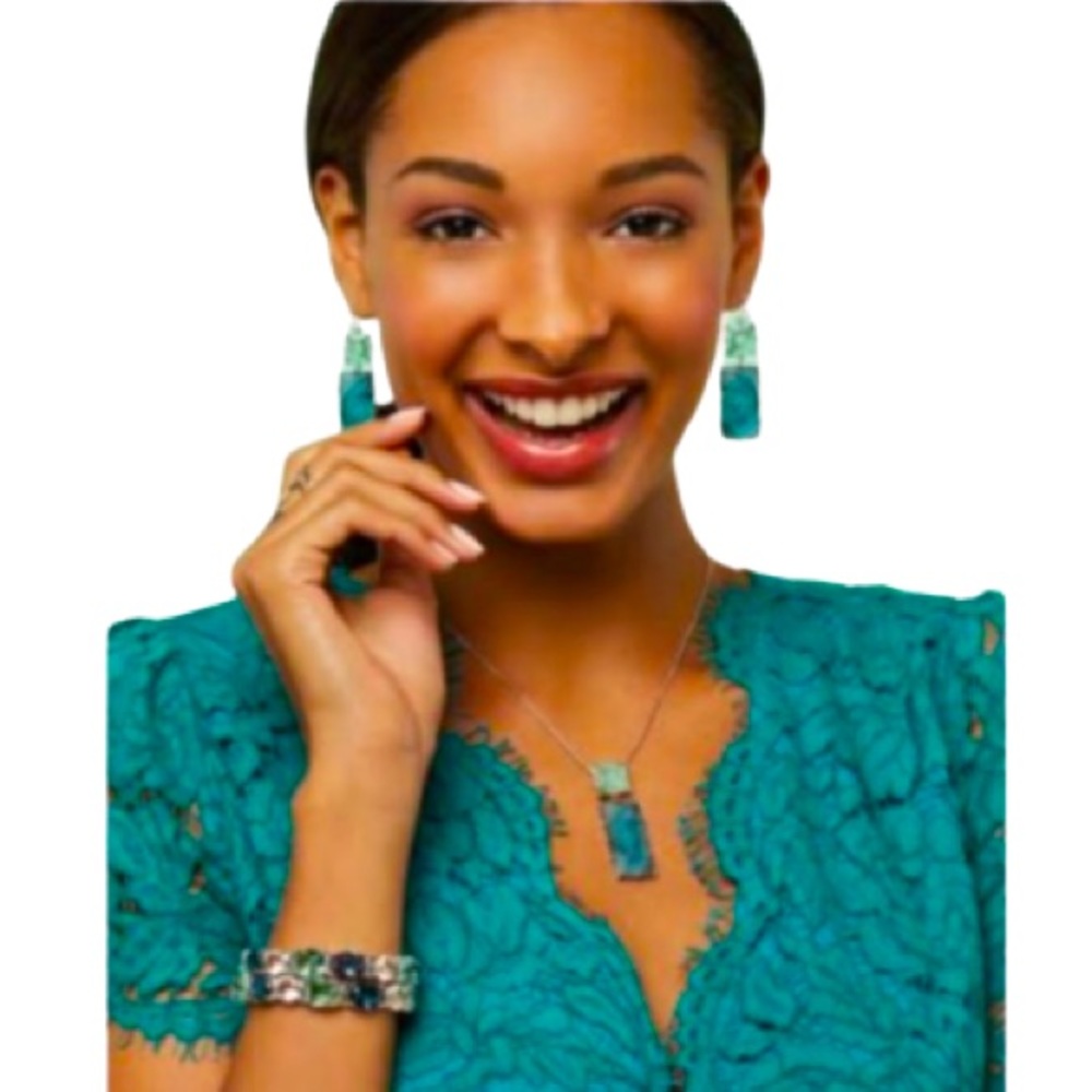 NIB Tocara Piera Sterling Silver Chameleon Necklace and Earrings Set
